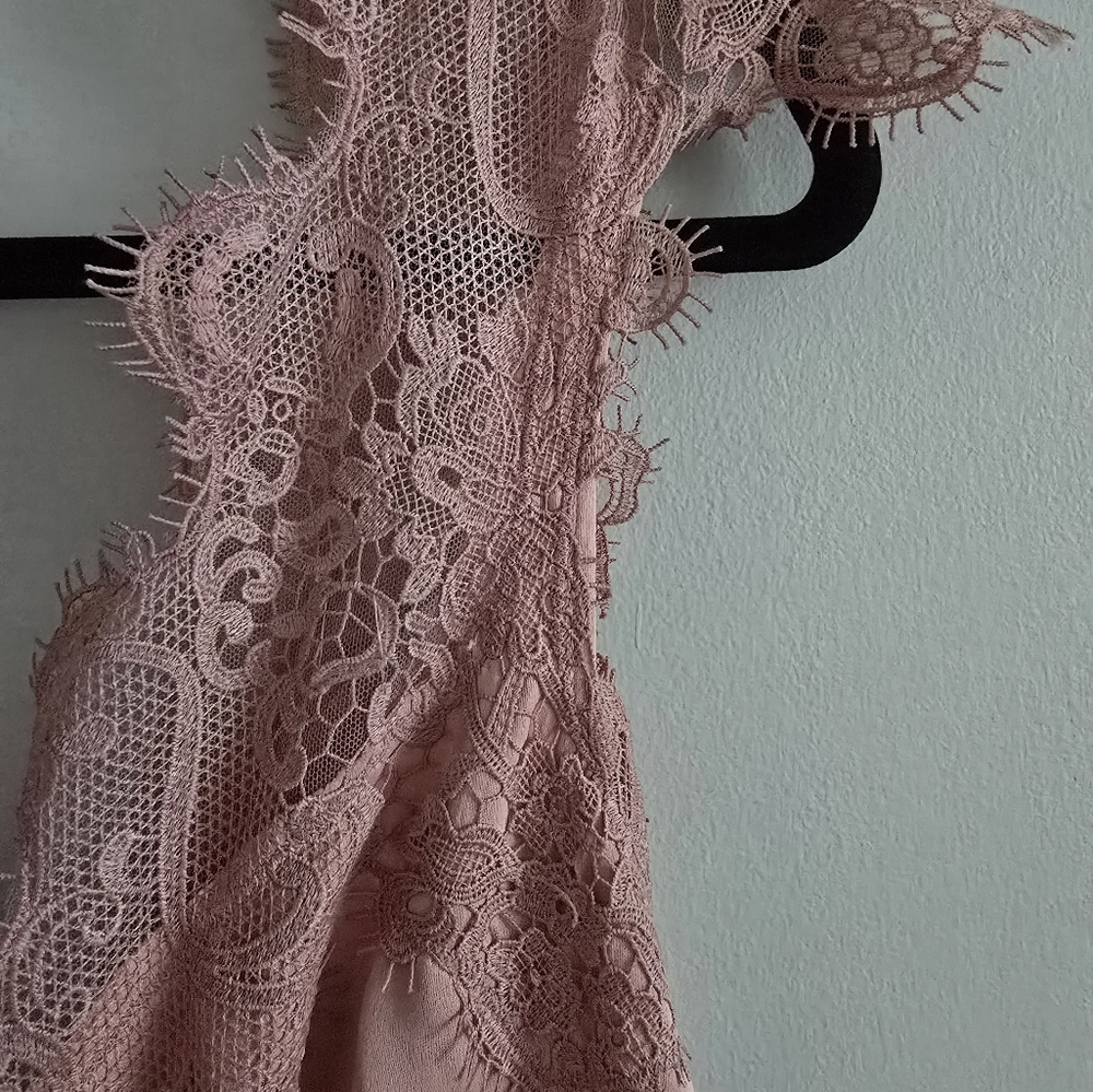 Anthropologie BHLDN Evelyn Lace V-neck High-low Midi Dress Medium - Picture 10 of 16